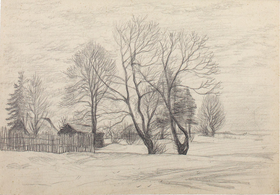 Бургункер Евгений Осипович. Два рисунка из серии «Суздаль» 